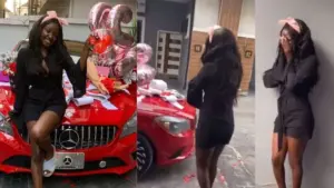 BBNaijas-Saskay-goes-emotional-as-fans-gift-her-Benz-on-her-22nd-birthday-Photos