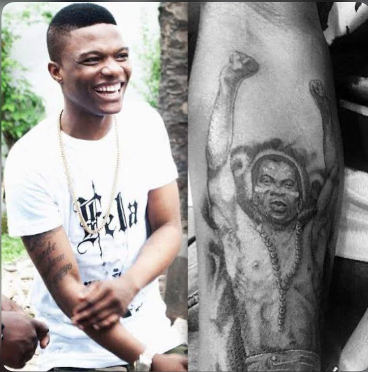 Wizkid Fela kuti tattoo picture 