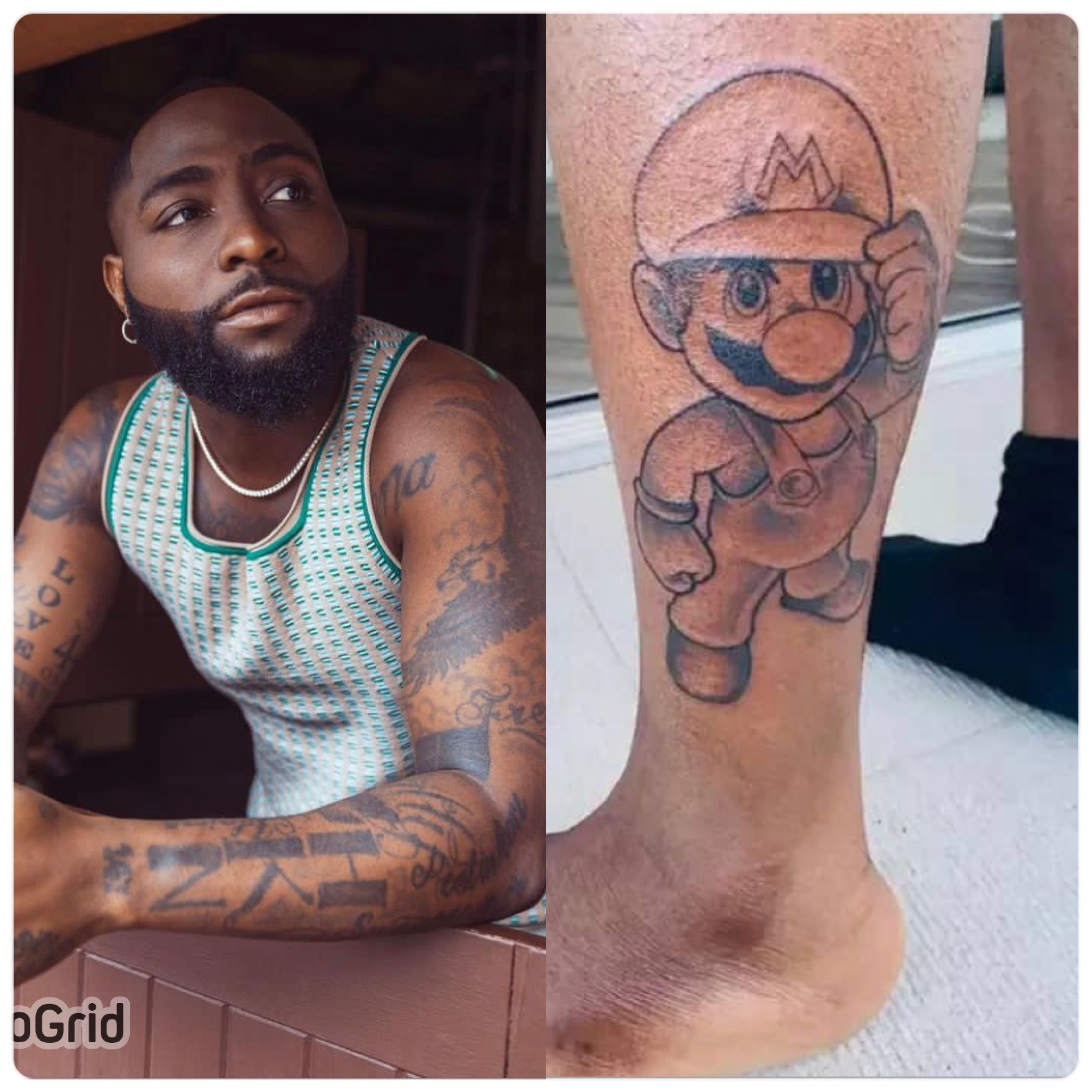 Davido’s tattoo picture 