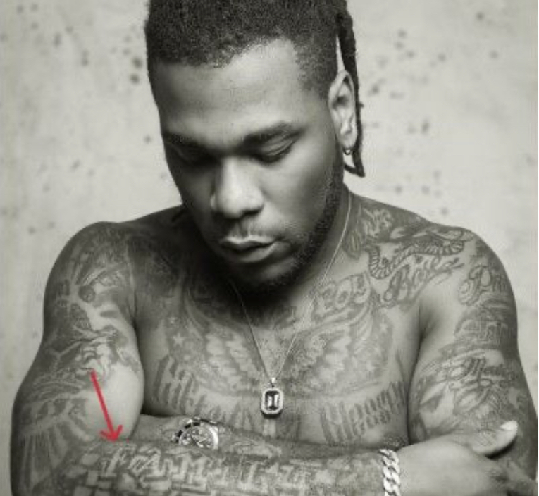 Burnaboy’s Brick wall Graffiti Tattoo 