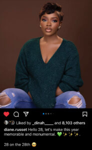 BBNaija’s Diane Russet Pens lovely note to herself as she clocks 28