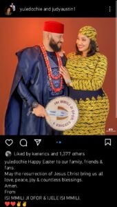 Yul Edochie and his wife Judy Austin upload fresh images to celebrate Easter