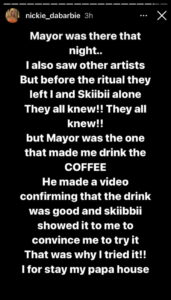 Mayorkun is accused by Nickie Dabarbie of Lacing her drink