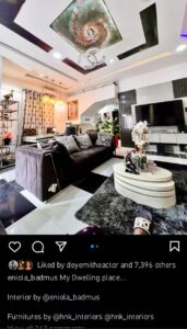 Eniola Badmus causes tongues to wag as displaying the interior of her residence