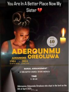 Actress Aderounmu Adejumoke reportedly passes away