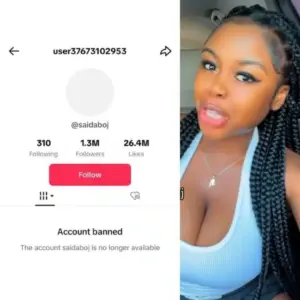 Saida Boj’s TikTok account vanishes amid dragging over controversial remarks