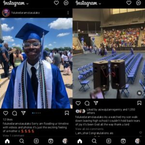 Reactions as Foluke Daramola son graduates from high school 