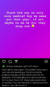 Cynthia Morgan responds to the recent outburst of Samklef