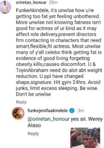 Funke Akindele responds to Troll who advised her and Toyin Abraham to lose weight