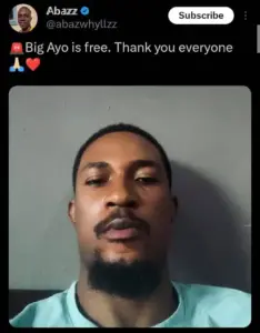 Twitter influencer, Ayo arrested by Toyin Abraham released 