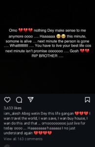 Alesh Sanni admonishes fans as he mourns the death of his brother